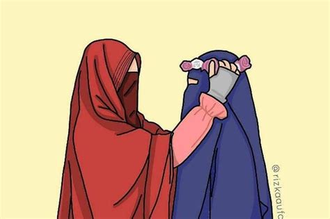 Sketsa Kartun Muslimah Berpasangan Gambar Kartun Pasangan Romantis