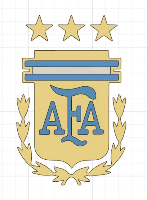 archivo stl gratis logotipo de la afa asociación del fútbol argentino en capas 3 estrellas