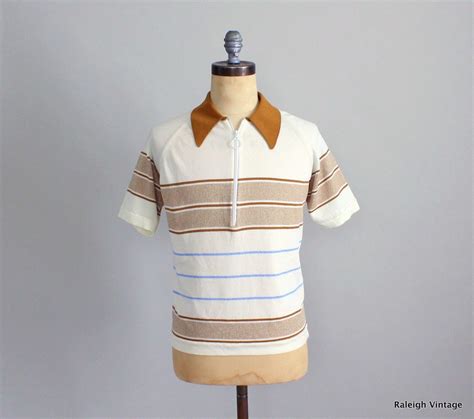 Vintage 1960s Mens Shirt 60s Mod Knit Shirt By Raleighvintage