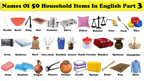 50 Household Items In English With Pdf English Vocabulary 50