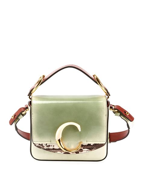 Chloe C Mini Glossy Top Handle Bag Neiman Marcus