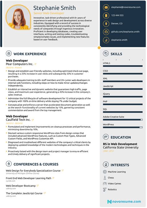 Web Developer Resume For Guide Examples