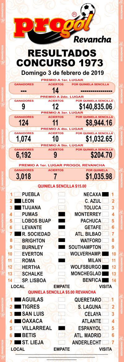 5 dobles progol media semana 478. Resultados Quiniela Progol 1973 - Quiniela Ganadora