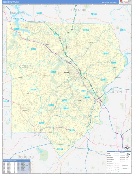 Cobb County Ga Zip Code Maps Basic