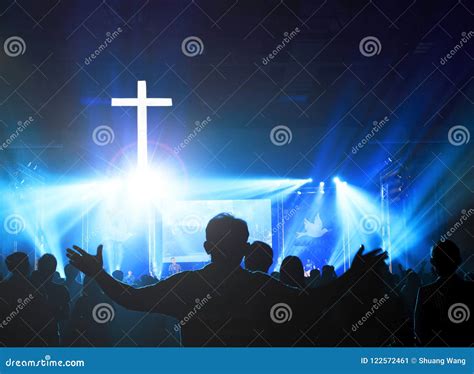Church Worship Conceptchristians Raising Their Hands In Praise And