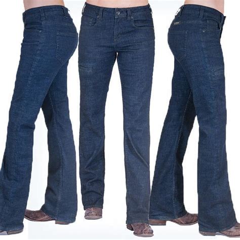 Dark Wash Stretchy Bootcut Jeans With Cell Phone Pocket And Fleece Lining