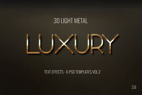3d Light Metal Text Effect 6 Editable Psd Templates Vol2 671984