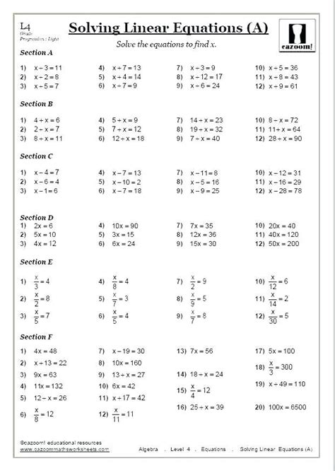 Math Worksheet For Grade 11