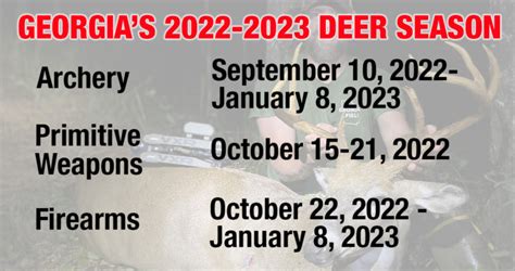 2022 2023 Georgia Deer Season Dates