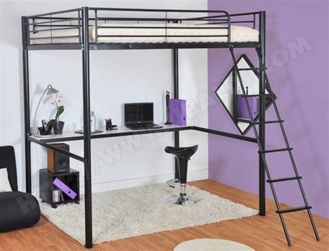 Vous manquez d'espace au sol ? Lit mezzanine 2 places pas cher - Vente lits deux personnes