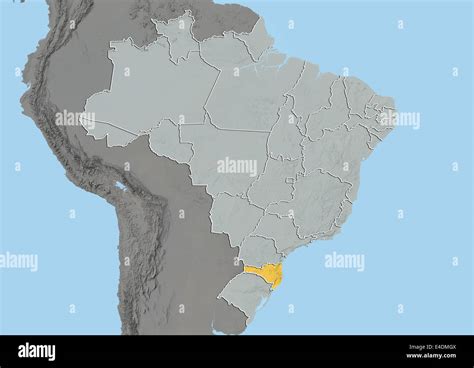 State Of Santa Catarina Brazil Relief Map Stock Photo Alamy