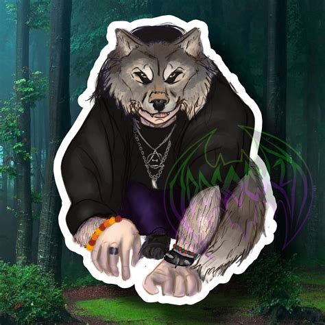 Handmade GLOSSY STICKER: Wolf Therian Quadrobics Alterhuman - Etsy