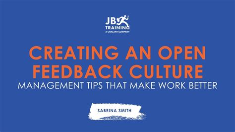 Creating An Open Feedback Culture With Sabrina Smith Preview Youtube