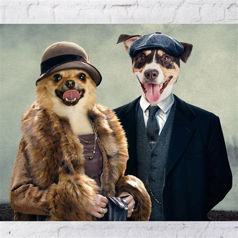 The Peaky Couple Personalised Two Pet Poster Fable And Fang