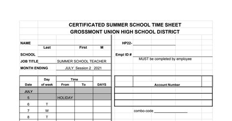 Summer School Session 2 July 2021 Certificated Timesheetxlsx