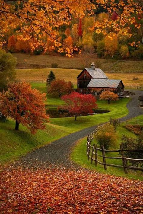 Fall On A Farm Autumn Scenery Beautiful Places Landscape Photography