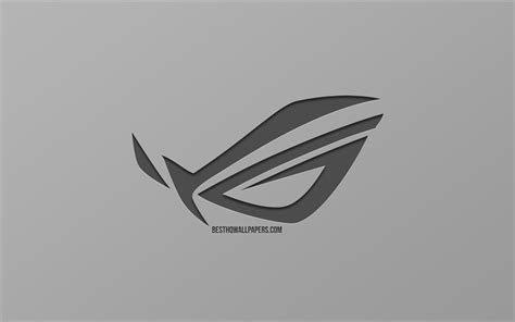 Download Wallpapers Rog Logo Asus Republic Of Gamers Gray Background