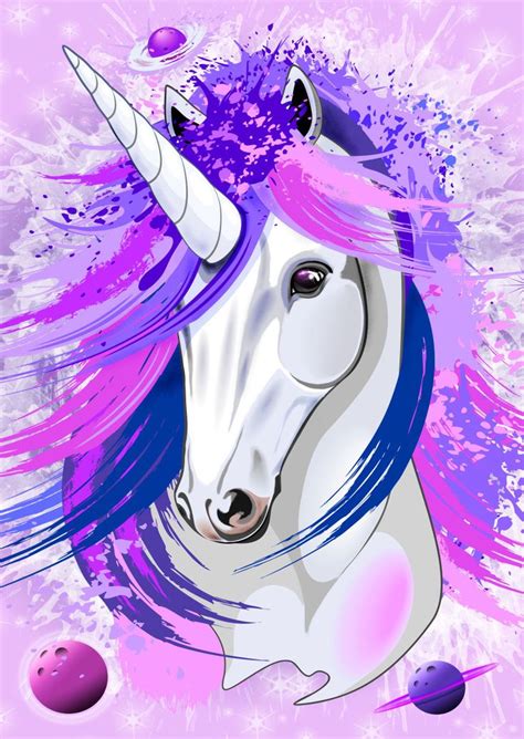 Unicorn Spirit Pink And Purple Mythical Creature Poster Picture