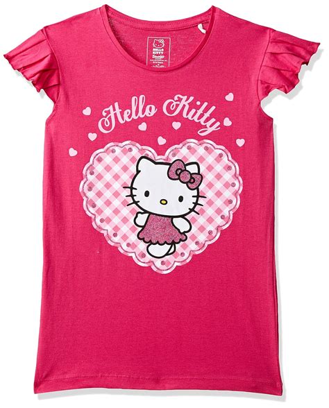 Buy Hello Kitty By Kidsville Girls Plain Regular Fit T Shirt Sty 18