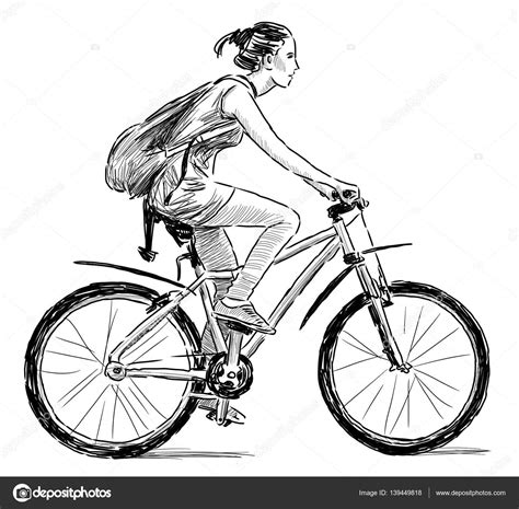 szkic dziewczyny na rowerze ilustracja stockowa od © chronicler101 139449818