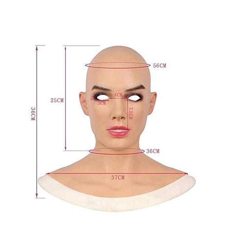 Katyma Female Face Mask Realistic Beauty Girl Full Face Mask Latex