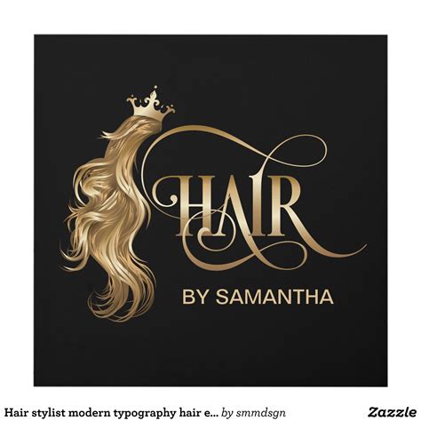 Hair stylist modern typography hair extension panel wall art | Zazzle ...