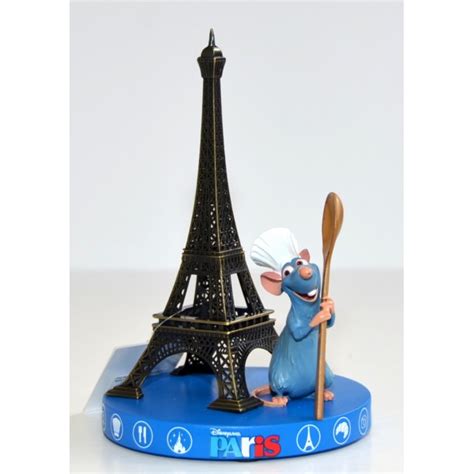 Ratatouille And Eiffel Tower Souvenir Figurine Disneyland Paris