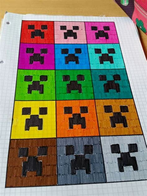 Paint by number ist ein malspiel zum malen moderner kunstwerke mit hilfe von zahlen. Minecraft Pixel Bilder Malen - canvas-spoon