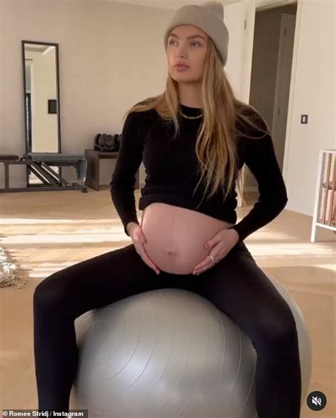 Pregnant Romee Strijd Showcases Her Bare Baby Bump As She Bounces On A