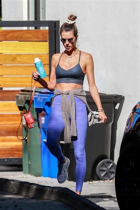 Alessandra Ambrosio Displays Her Perfect Figure In A Sports Bra And Leggings While Leaving A