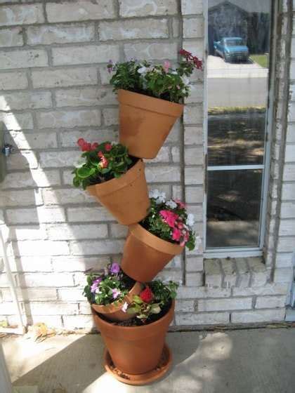 Diy Tip Top Flower Pot Vertical Garden Diy Flower Pots Stacked