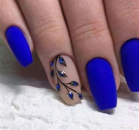 40 Trendy 2019 Dark Blue Nail Art Designs Sumcoco Blog Square Acrylic