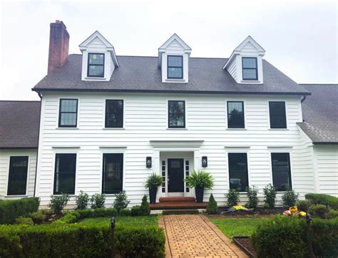 Black Windows Modernize Colonial Home — Pella Philadelphia Colonial