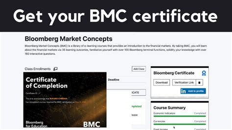 How To Download The Bloomberg Markets Concepts Bmc Certificate