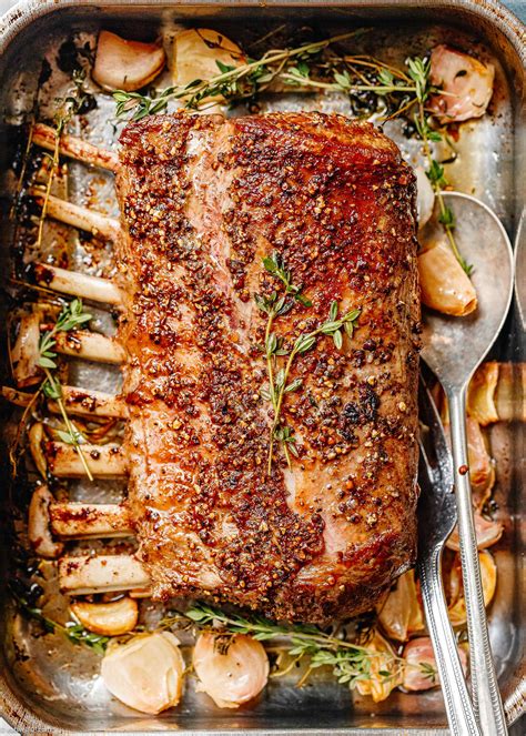 Roasted Rack Of Lamb Recipe With Butter Sauce Roasted Lamb Rack