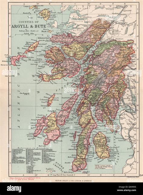 Counties Of Argyll And Bute Argyllshire And Buteshire Bartholomew 1891