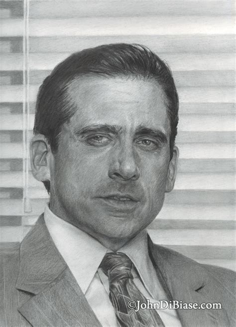 Pencil Drawing Of Steve Carell As Michael Scott In Tvs The Office