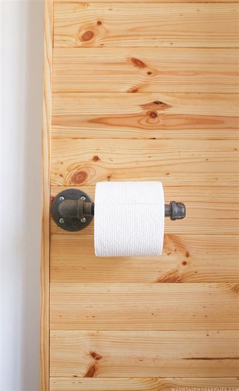 (use 8 inches to 9 inches for shorter users such as children and 10 if you must attach your toilet paper holder to dry wall, tap in wall anchors to make sure the brackets will hold. How to Make a Rustic Toilet Paper Holder ...