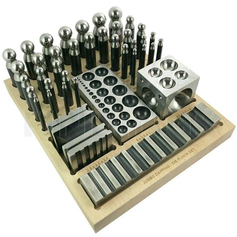 40 Pc Jumbo Doming Block And Punch Set Made Of Steel Dapping Die