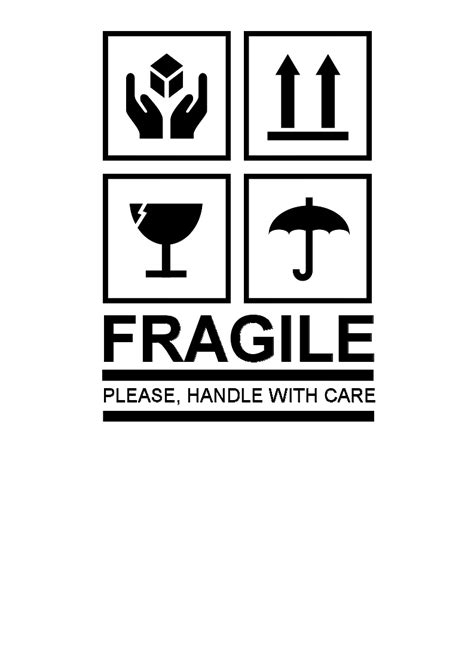 Lacking physical or emotional strength; Fragile Symbol - Cliparts.co