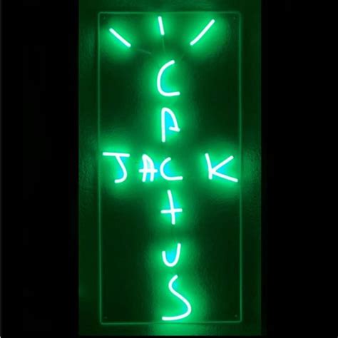 Cactus Jack Light By Travis Scott Led Neon Sign Dark Green Aesthetic