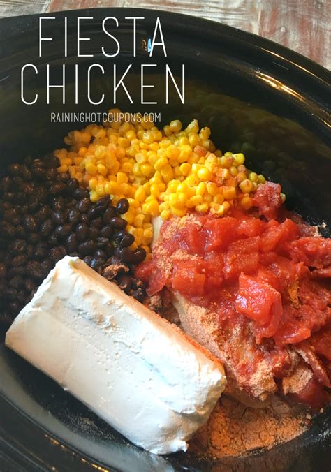 Fiesta chicken—fresh ingredients meet pantry staples. Fiesta Chicken in the Crockpot Recipe | Crockpot dishes ...