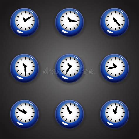 Colorful Cartoon Style Clock Timer For Game With Animated Hands Stock