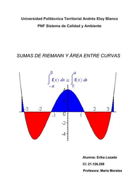 Sumas De Riemann Y Area Entre Curvas By Erika Lozada Issuu
