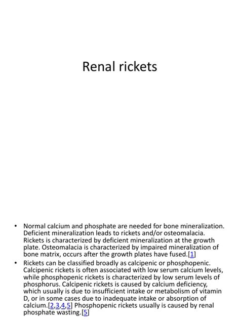 Renal Rickets Pdf Vitamin D Medical Specialties