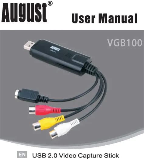 August External USB Video Capture Card S Video User Manual