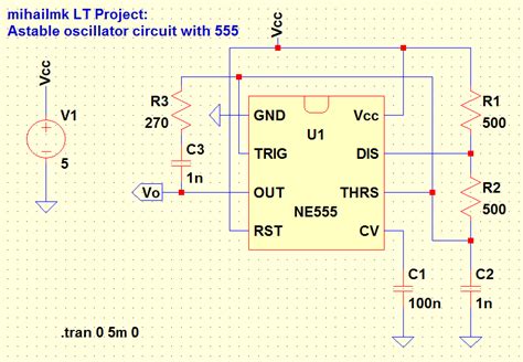 Basic Astable 555 Oscillator Circuit