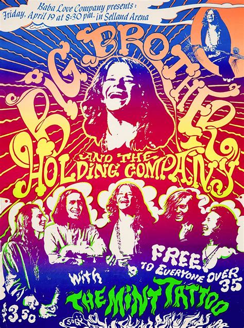 Janis Joplin 1968 Fresno Concert Poster Art Rock Posters Concert