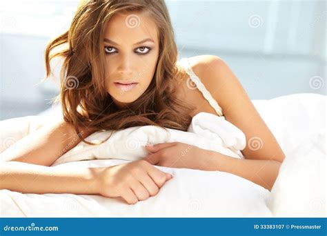 Lying In Bed Stock Image Image Of Luxurious Female
