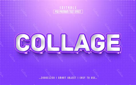 Purple College Collage Text Effect Photoshop Premium Psd File